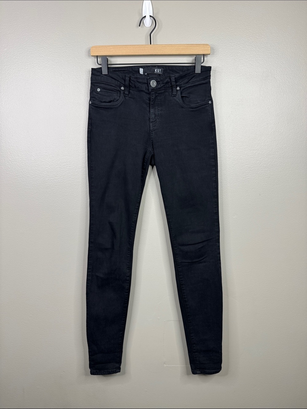 KUT from the Kloth Mia Toothpick Skinny Jeans Black - Women's Size 4 Denim Gray